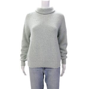 Lilla P Womens Knitted Long Sleeve Turtleneck Sweater Iceberg Blue Size XS
